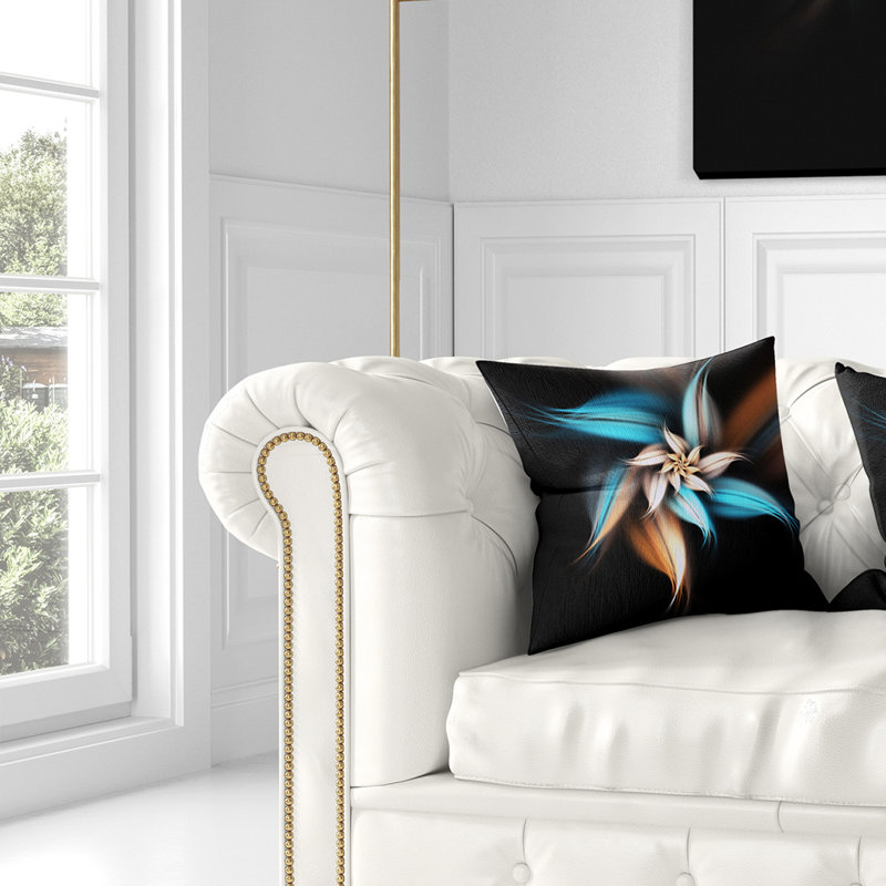 Coussin floral floral digital art, 16 po x 1 po, Coussin décoratif