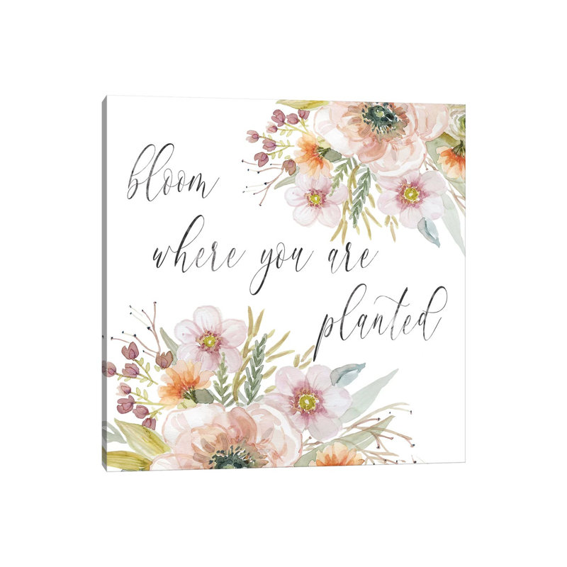Peach Bloom I 1 Piece Wall Art on Canvas, 93.98 cm H x 93.98 cm W x 1.91 cm D, Wrapped Canvas