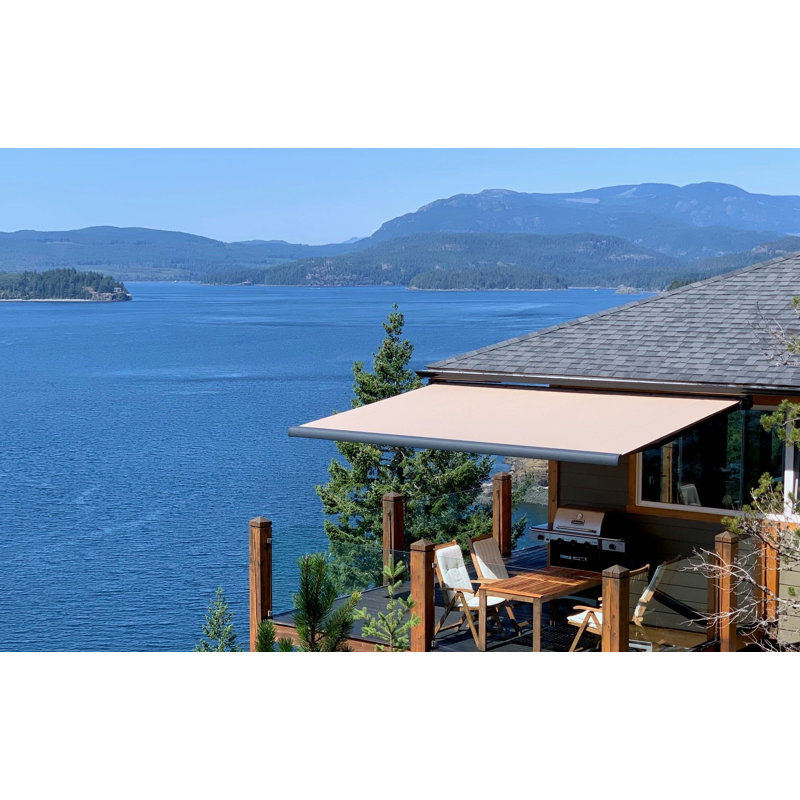 Multiple Awnings 9'' Fabric Cover Retractable Patio Awning, 9" H x 180" W x 122" D	, Left, Oslo