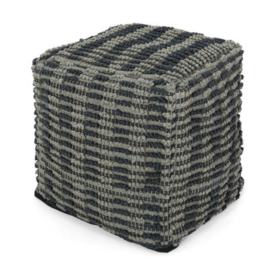 Walle Fabric Square Pouf, Versatile And Stylish Footrest With Durable Construction For Comfort And Functionality