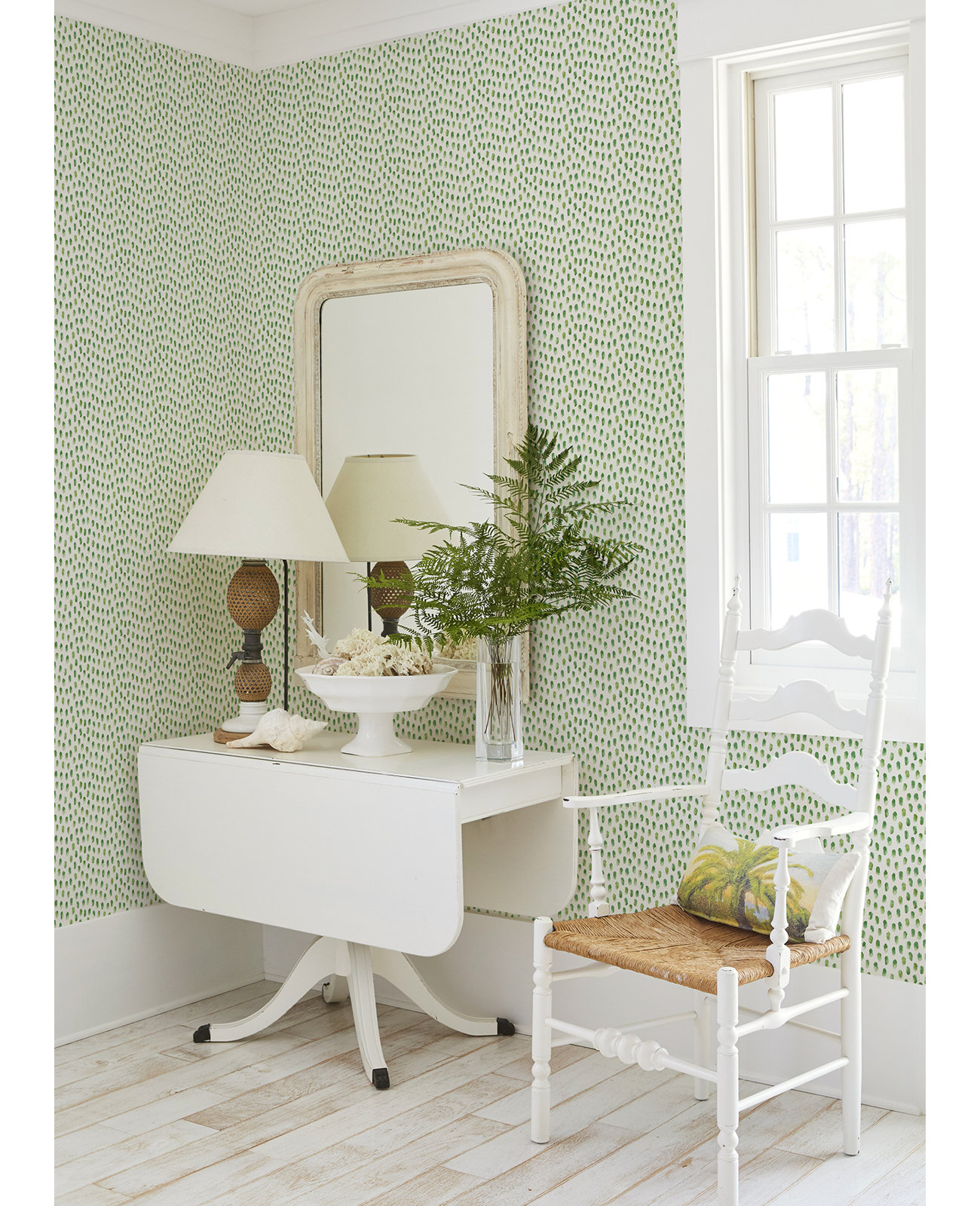 Cherbourg Modern Dots Wallpaper, Green