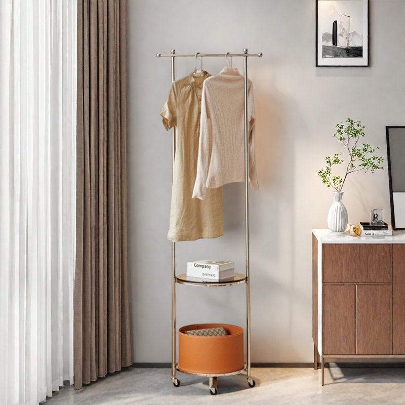 Portemanteau en acier inoxydable poli, Brown