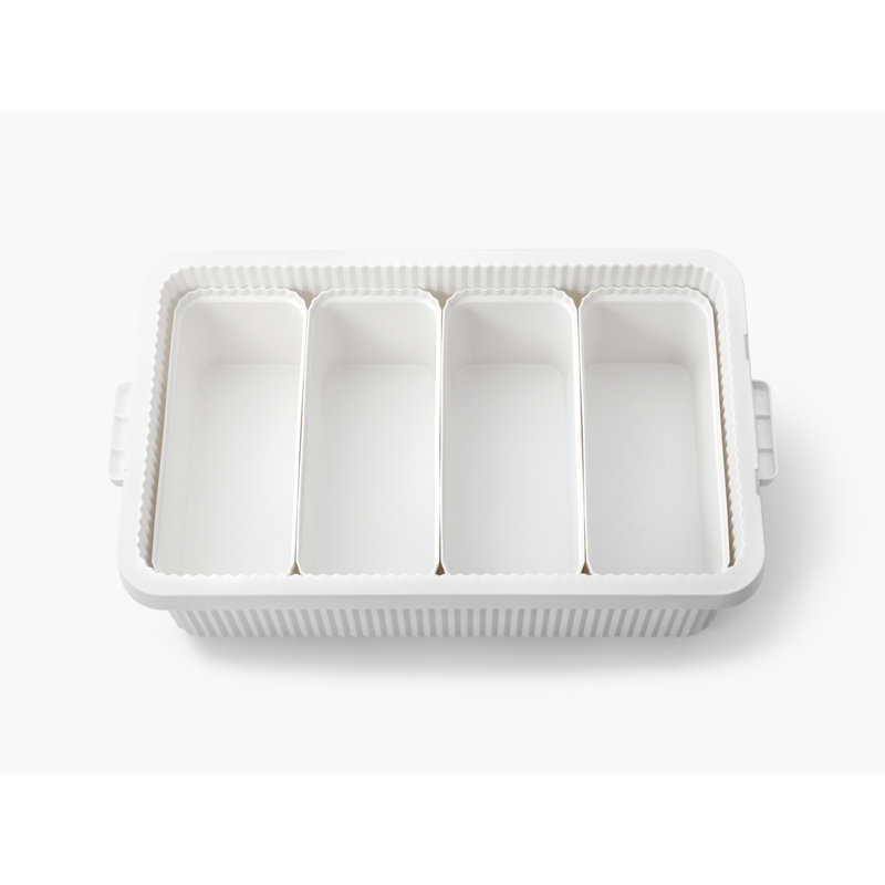 Contenant empilable (type peu profond ou profond), H 17,75 po x l 16,61 po x P 27,83 po, Blanc