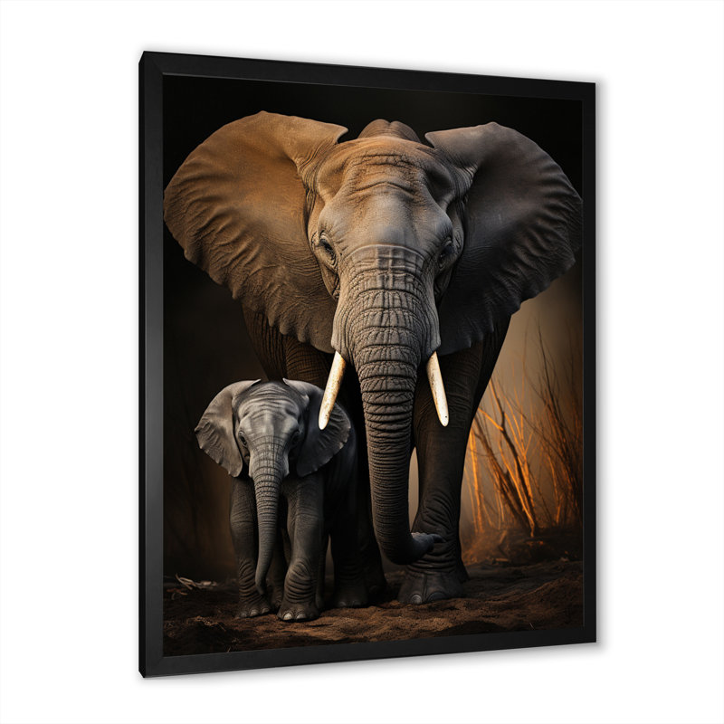 Lilikoi Elephant Gentle Giants Elephants I - Imprimé, Cadre photo noir, H 20 po x l 12 po x P 1 po