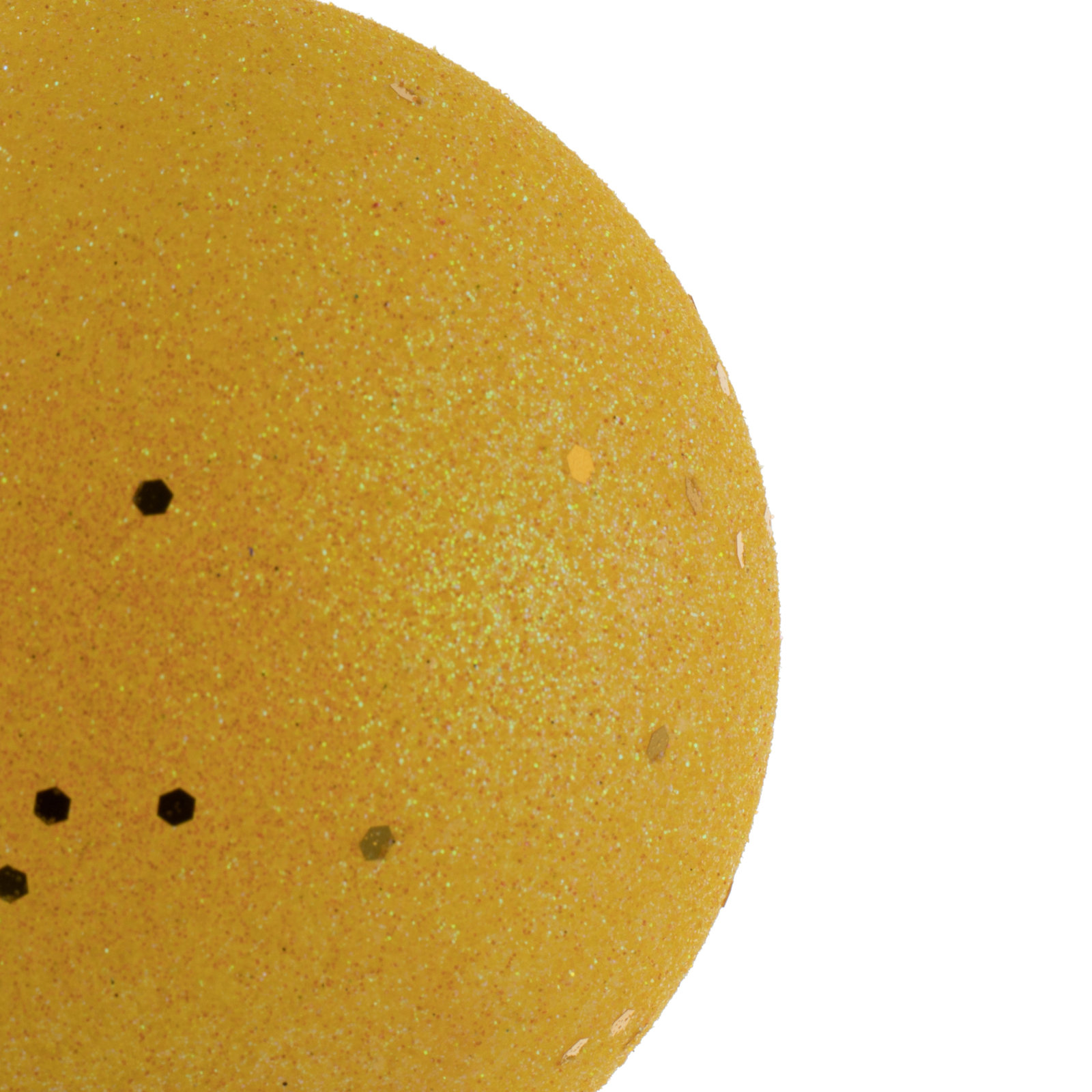 Holiday Décor Ball Ornament, 4" H x 4" W x 4" D, Yellow
