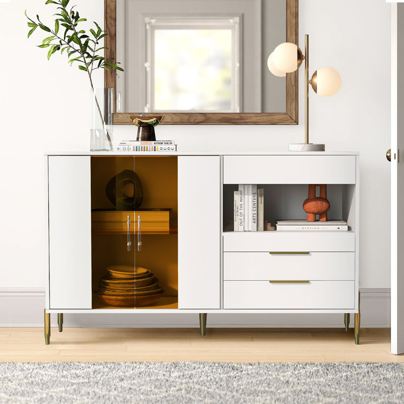 Buffet décoratif Dorothye, Blanc