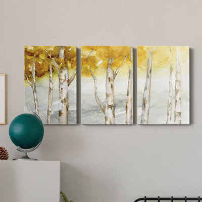 " Golden Trees " 3 Piece Art Color Photography Print