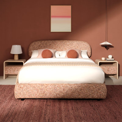 Grand lit plateforme tapissier Devotia