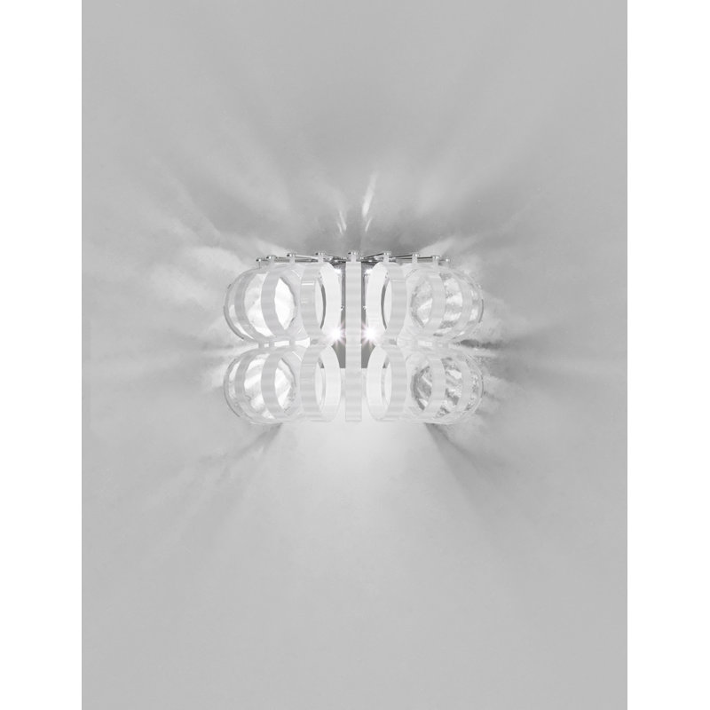 Ecos Wall Lamp 35 White Striped Matt Bronze 2 G9 Ul, Glossy Bronze