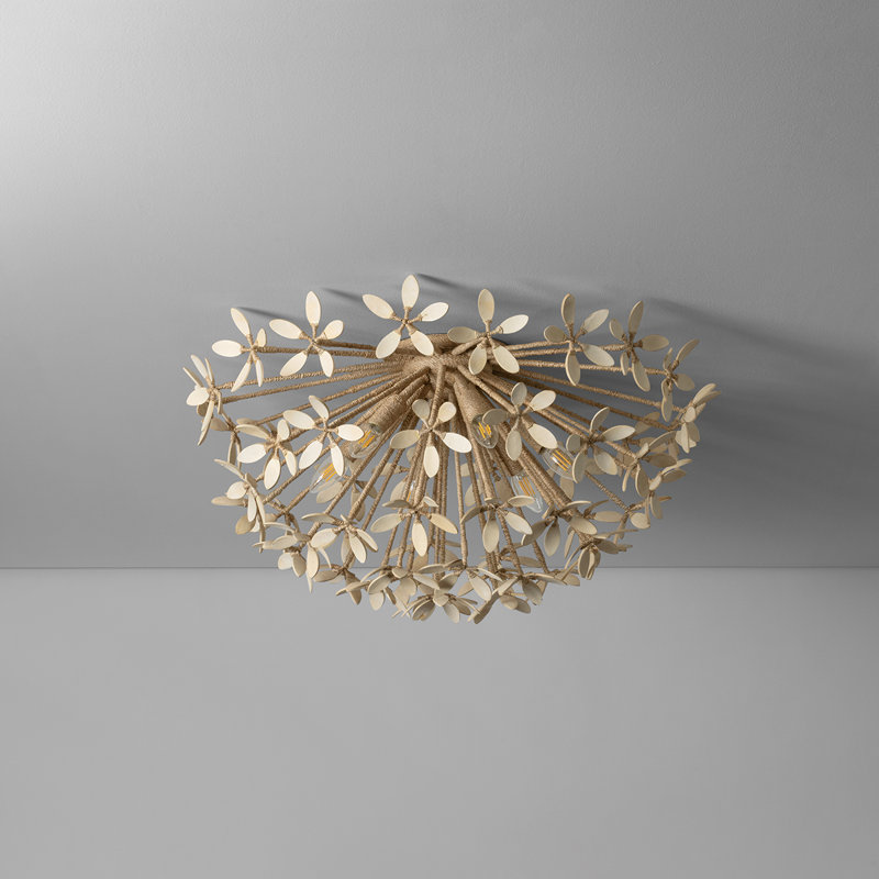 Corfu Semi Flush in Ivory Coco