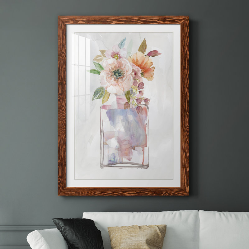 Mini bouquet II - peinture encadrée, H 37,5 po x l 27,5 po x P 1,5 po, Toile avec cadre érable