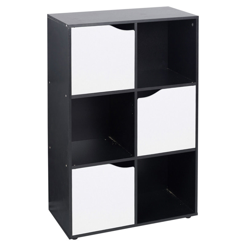 Swarna 80cm H x 50cm W Cube Bookcase, Black/White