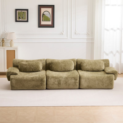 Canapé-lit modulaire en faux velours convertible Wave