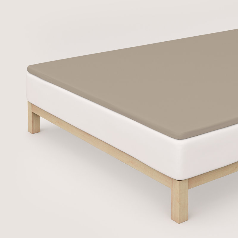 Jersey-Elasthan Cotton Blend Jersey Knit Fitted Sheet, 90 - 100cm x 190 - 220cm, Nut