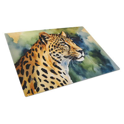 Leopard Glass Cutting Board Large