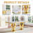 Modern Faux Marble Top Metal Base Dining Table Set-2031373100-2031373096-2031373077
