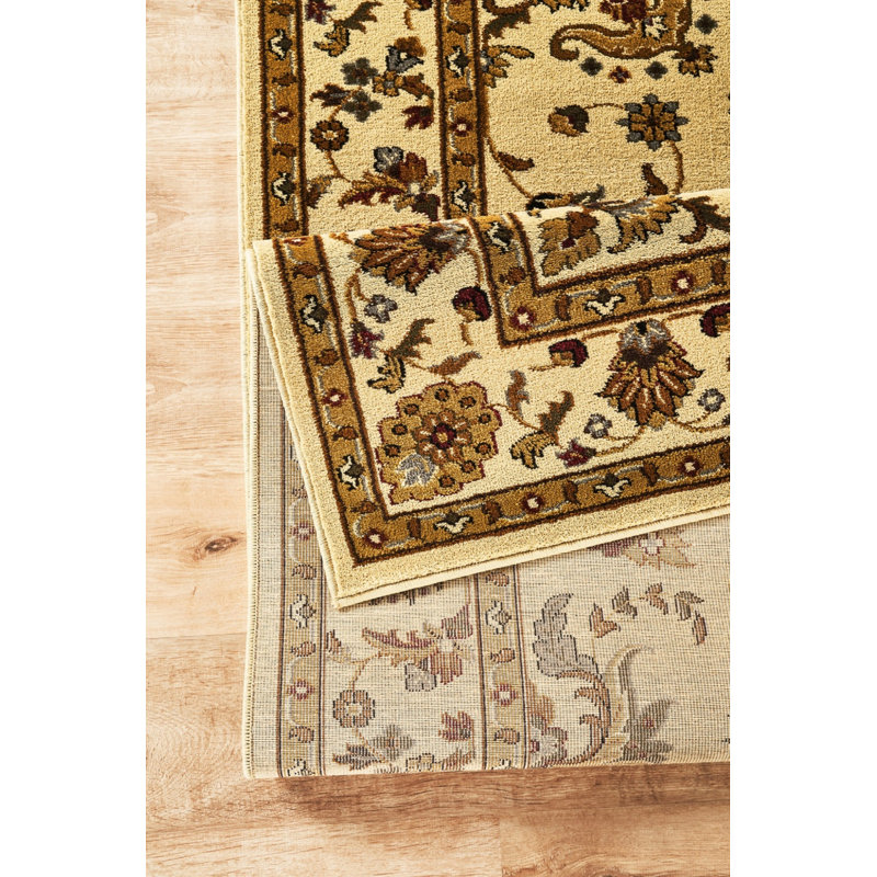 Tapis traditionnel crème 2 pi x 3 pi, tapis neutre indémodable pour le salon et la chambre à coucher