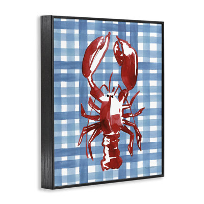  «Coastal Lobster on Plaid», estampe numérique par Mercedes Lopez Charro