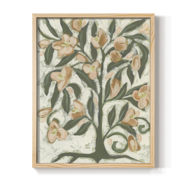 «Folk Peach Blossoms I», Naturel, H 11 po x l 9 po