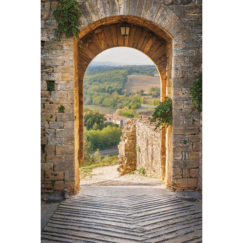 Panneau mural lisse L 9 pi x l 72 po Bleckley Town of Monteriggioni in Tuscany