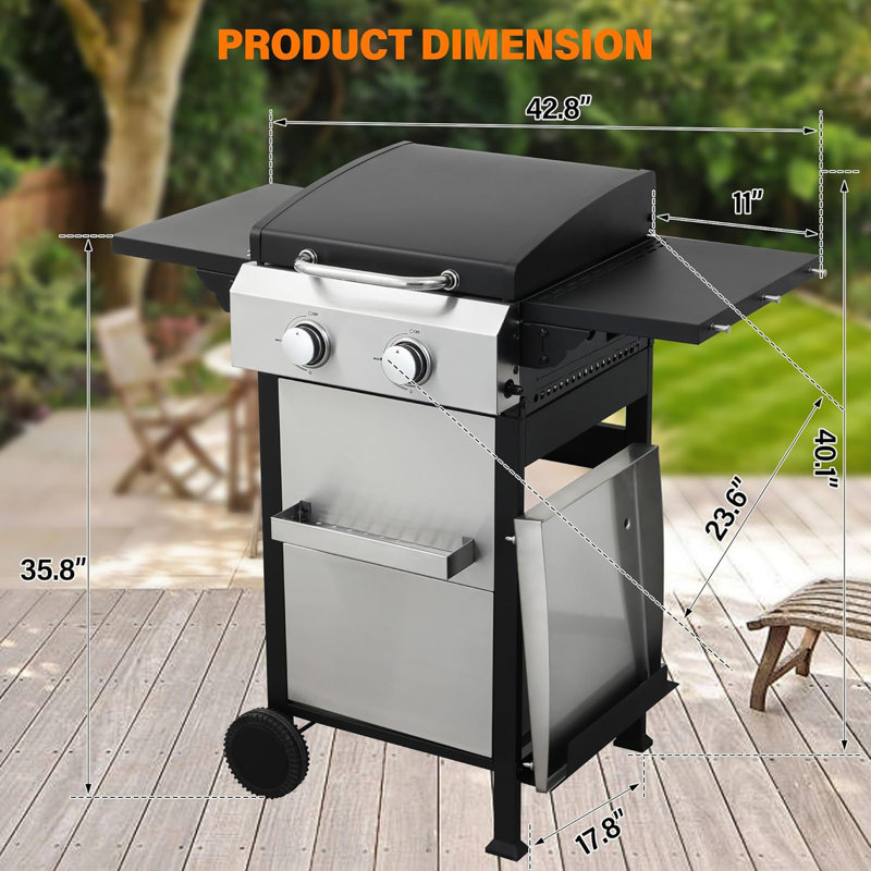 Barbecue au propane à 2 brûleurs