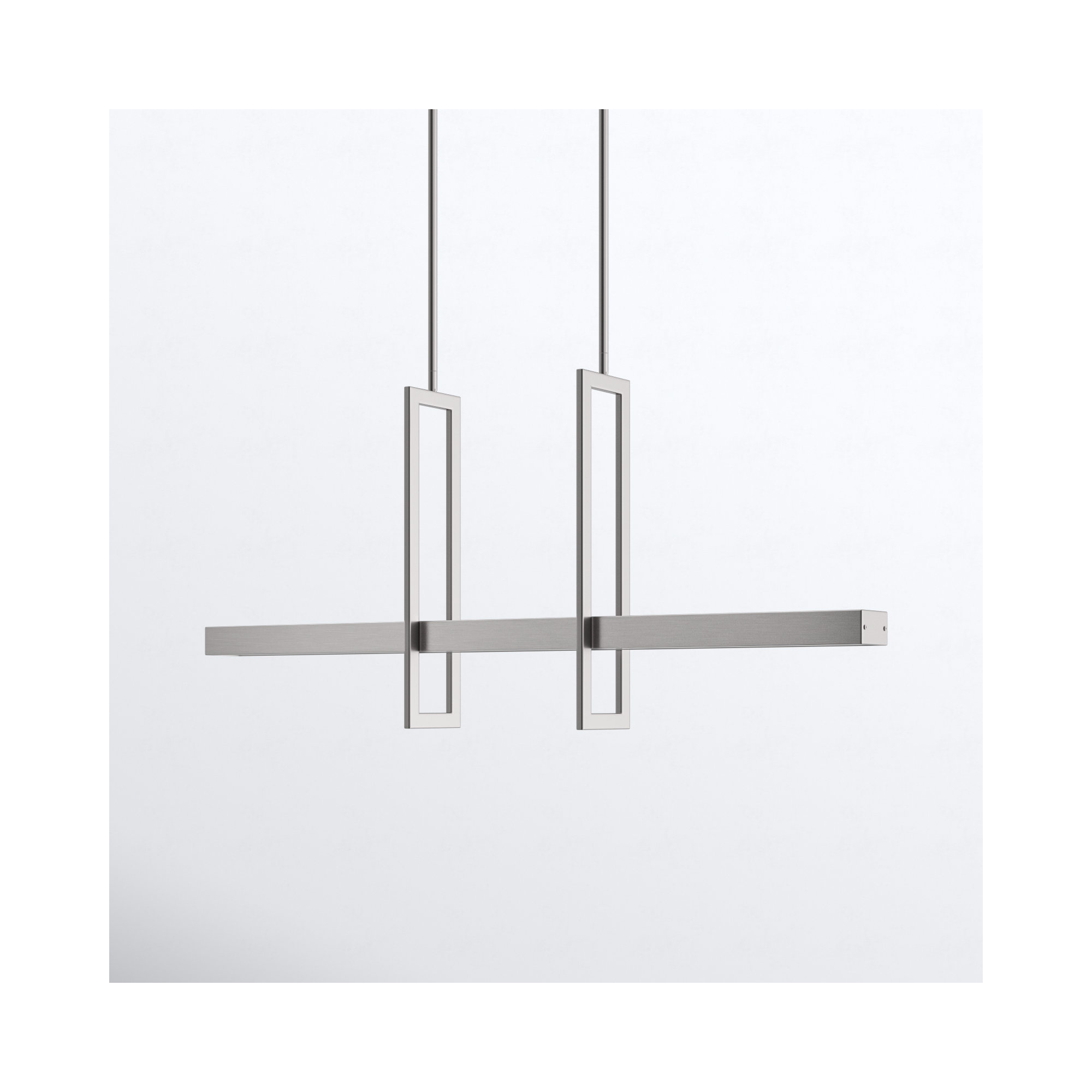 Saedi 3 Light Glass Dimmable LED Pendant, Brushed Nickel