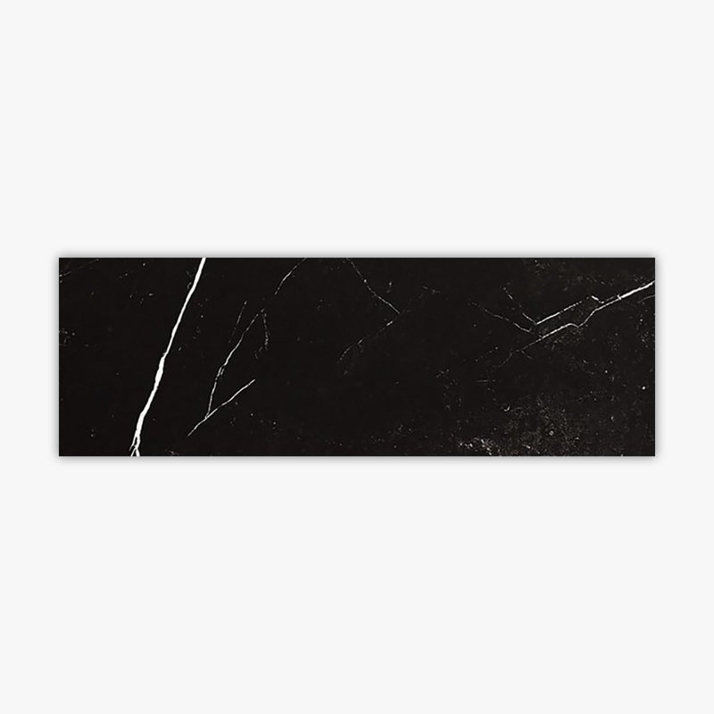 Carreau de plancher et de métro style pierre de marbre 3 po x 9 po Nero Marquina