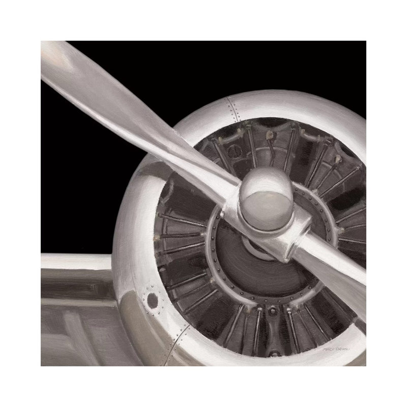 Travel by Air III Dark 1 Piece Wrapped Canvas Wall Art, 45.72 cm H x 45.72 cm W x 1.91 cm D