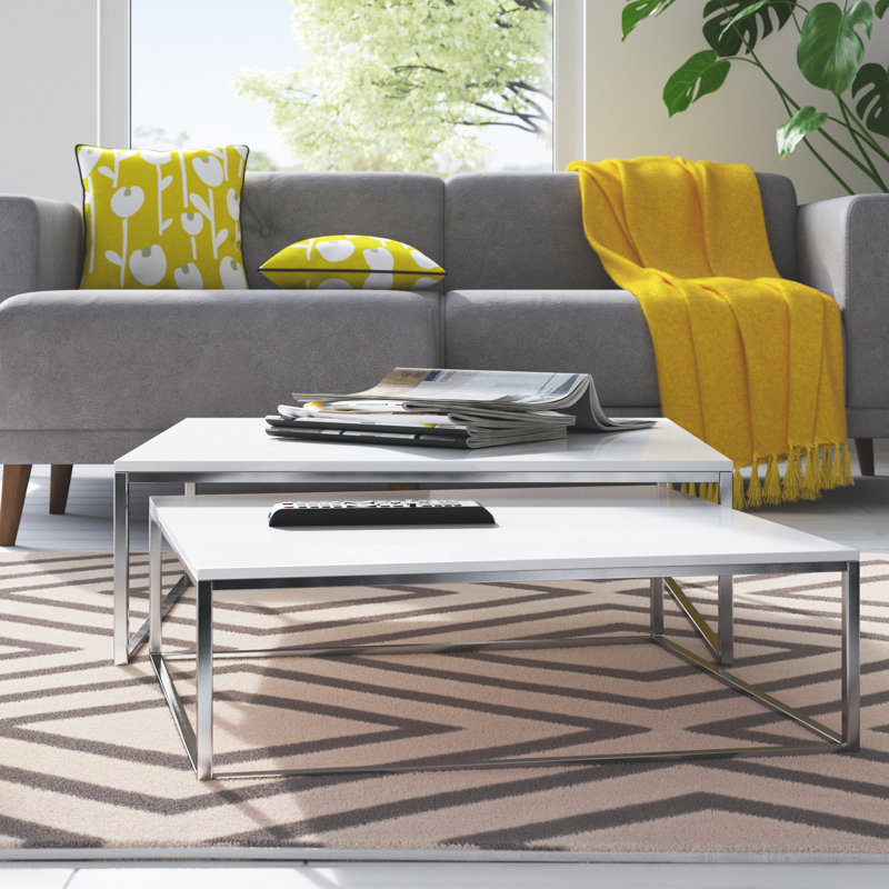 Edwina Sled Coffee Table, White