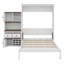Lit escamotable avec armoire de rangement, support à vin, porte-verre, tiroirs et bande à DEL multicolore-442067996