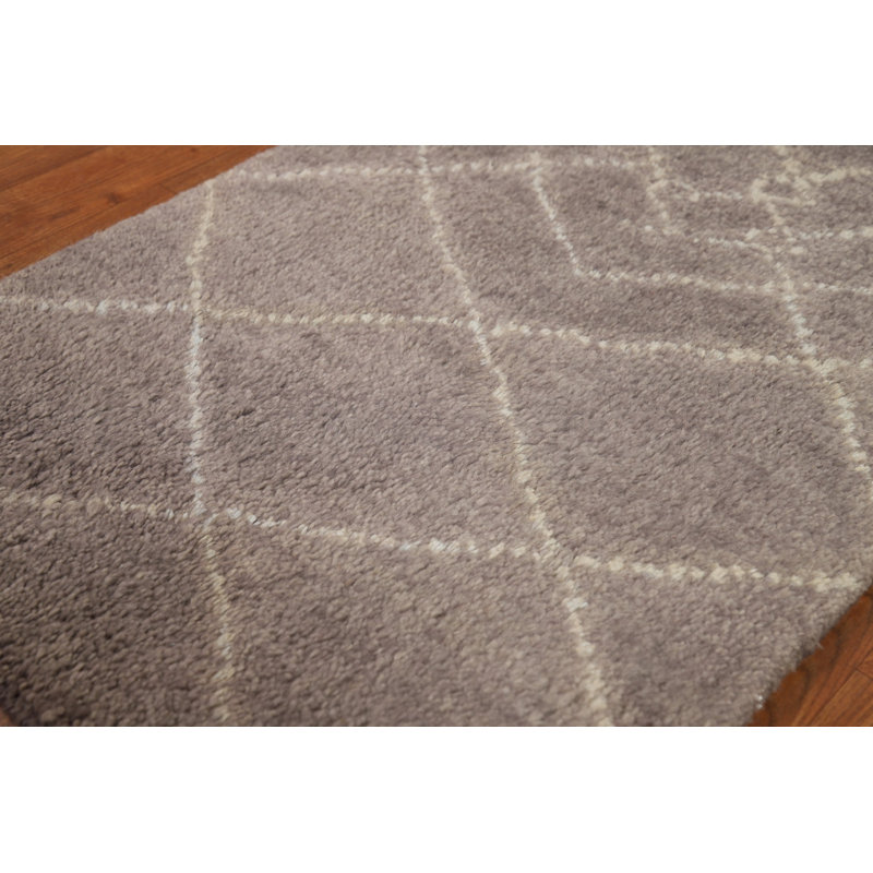 Brown Moroccan Oriental Accent Rug 2x3