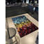 Tapis en polypropylène à motif Argyle de couleur bleu jaune et rose-344432317