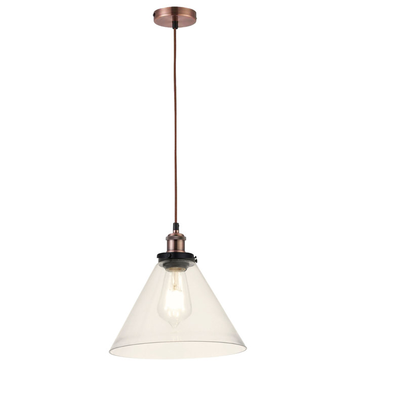 1 - Light Cone Pendant, Clear, Copper