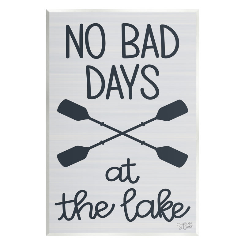 «No Bad Lake Days Crossed Oars», art mural sur toile par Stephanie Dicks, H 19 po x l 13 po x P 0,5 po, Bois
