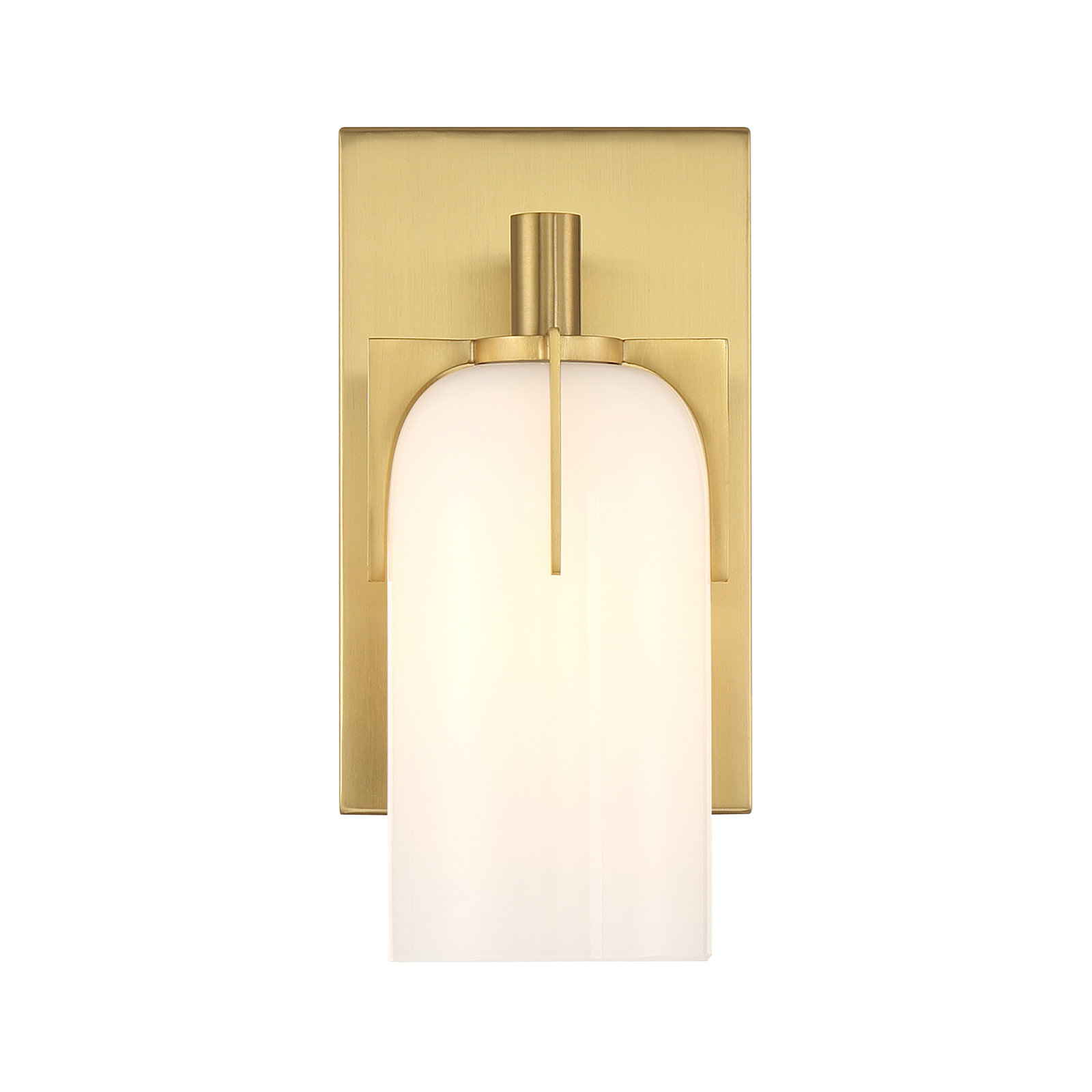 Navana Single Frosted Dimmable Bath Sconce, Brass