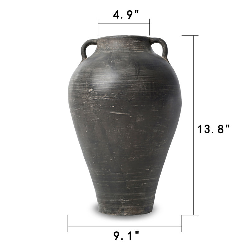 Brenette Clay Table Vase, 13.8" H x 9" W x 9" D