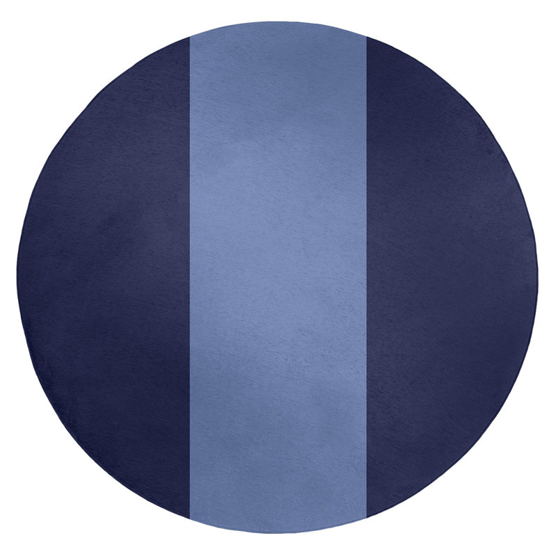 Tapis bleu/bleu marine, Rond 5 pi