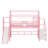 Metal House Loft Bed With Slide,Stairs And Storage Shelves-1239997003