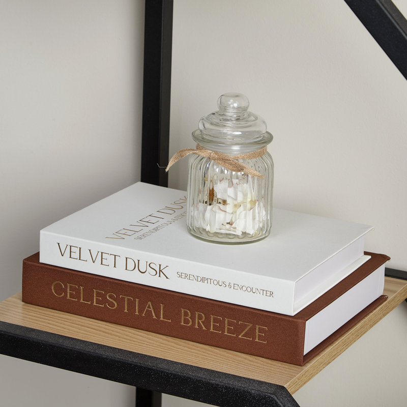 Lot de 4 boîtes de rangement magnétiques en lin pour livres – Organiseur décoratif – Carton gris résistant, accents blanc café, gain de place pour le salon, les étagères et le bureau – Lot de 2 (café et blanc cassé)