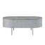 Table basse grise ultrabrillante et chrome