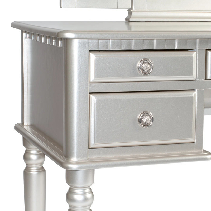 Coiffeuse avec miroir Torrance, Argent ‑ incorrect