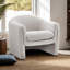Chaise d'appoint contemporaine l 33,4 po, blanc-1876857741