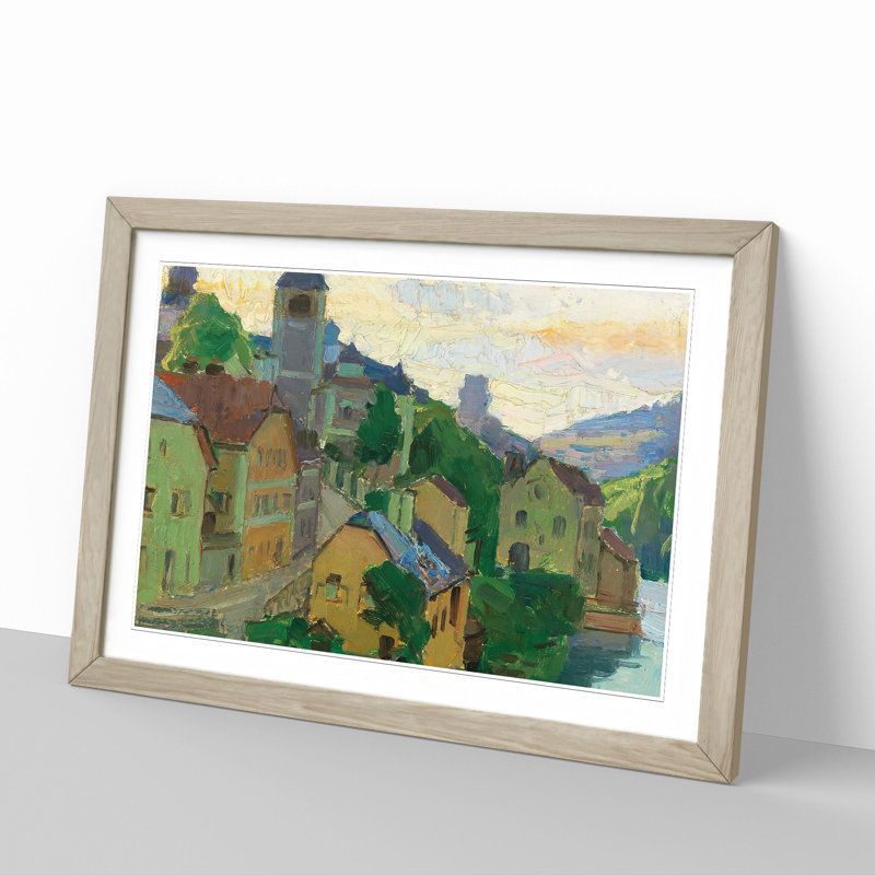 Waidhofen an Der Ybbs by Carl Moll - Picture Frame Painting, Oak, 27cm H x 36cm W x 2cm D