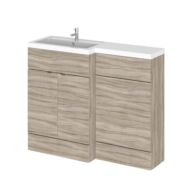 Fusion Bathroom Vanity with Basin, Left-Handed, Gloss White