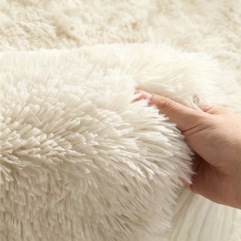 Tapis blanc crème crème, Rectangle 9 pi x 12 pi