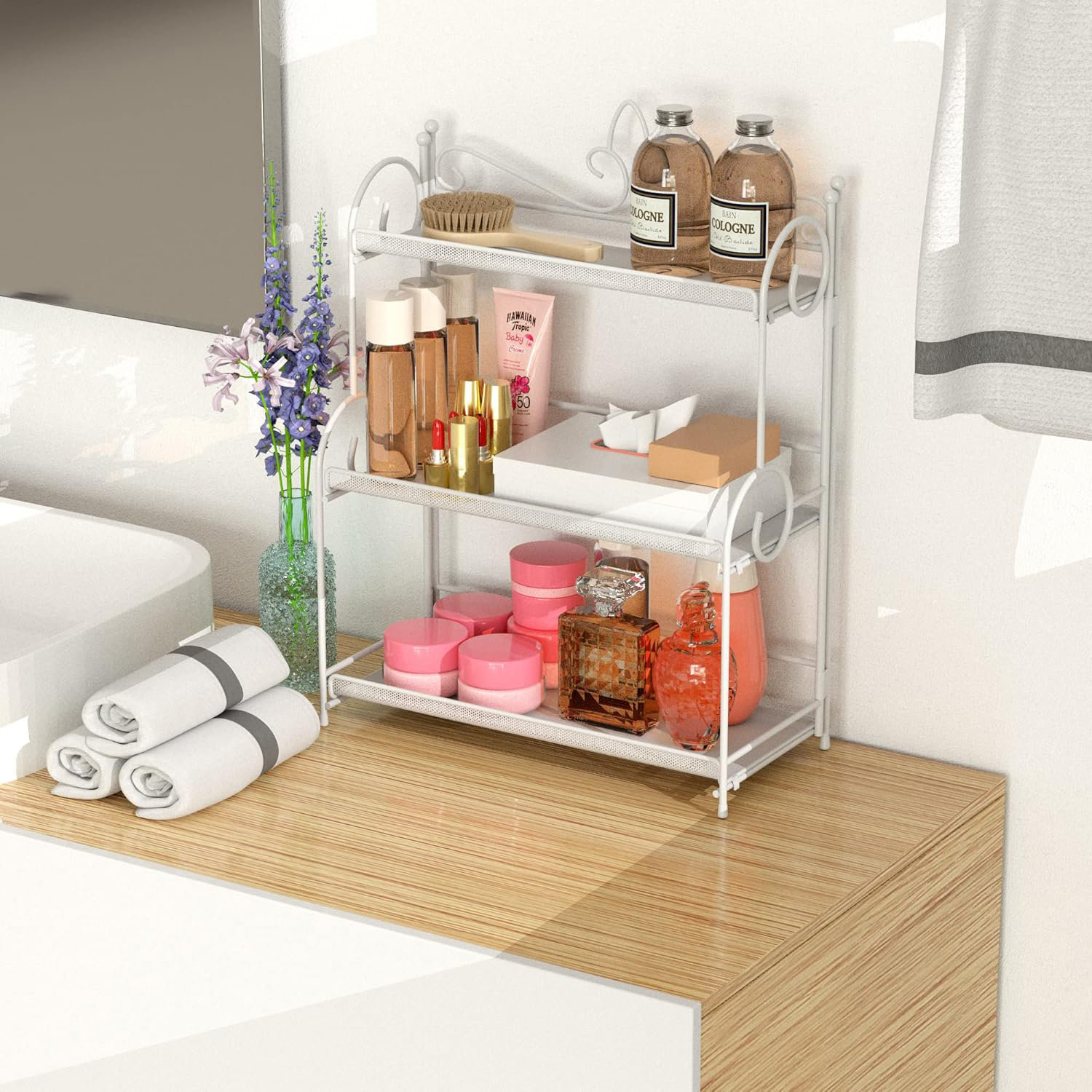 One Allium Way Bathroom Counter Organizer - Spice Rack Countertop 3 Tier Counter Shelf Organizer ...