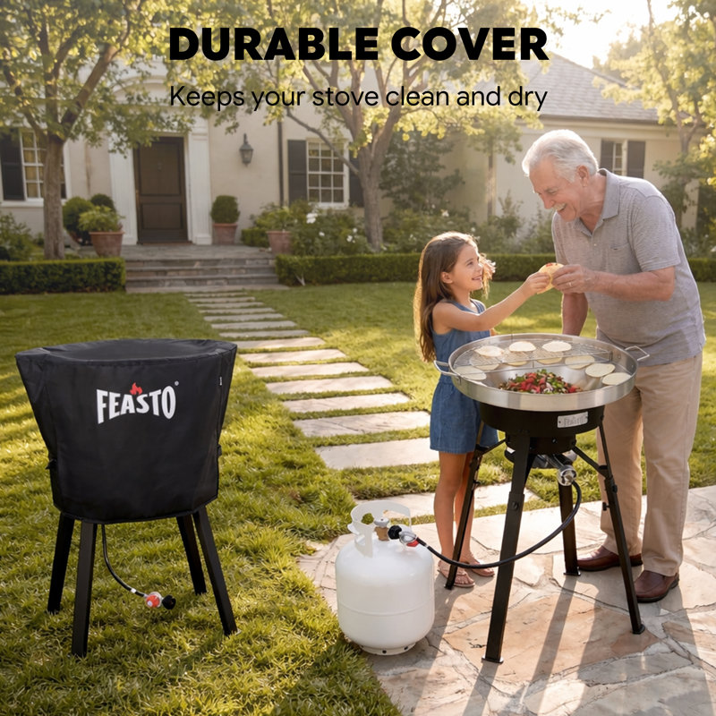 Feasto 28-Inch Outdoor Concave Comal Cover, Waterproof 600D Heavy Duty Bbq Grill Cover