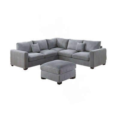 Corduroy Sectional set with Ottoman by Latitude Run