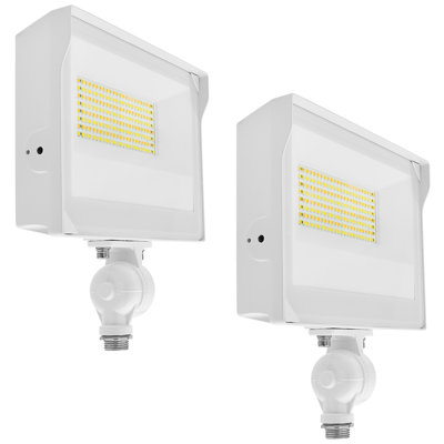 Projecteur universel à DEL LUXRITE, support articulé réglable, IP65, 3CCT 3000K / 4000K / 5000K, 35/50 / 60W, jusqu'à 8760LM, à intensité variable, paquet de 2 capteurs photoélectriques