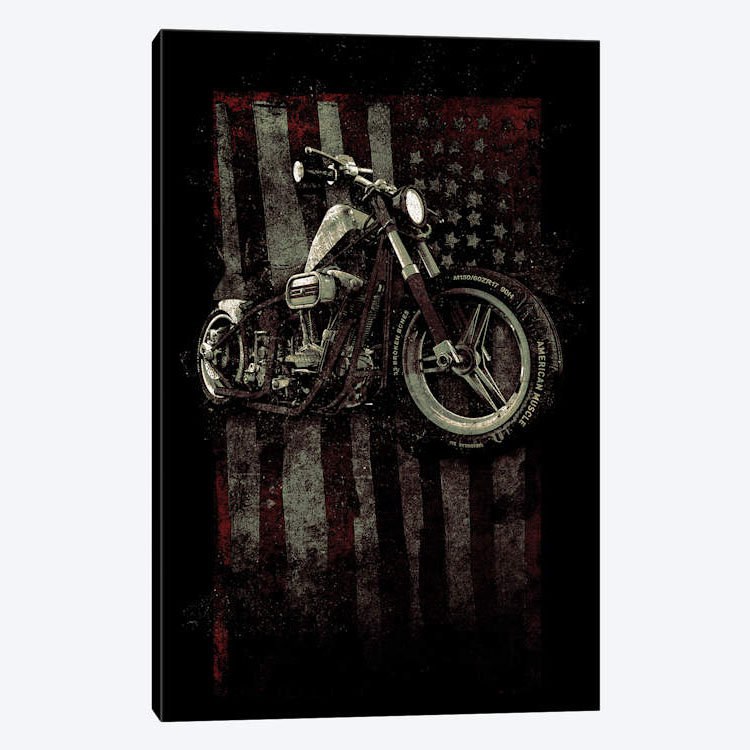 «American Muscle Motorcy I» par 33 Broken Bones - impression sur toile tendue, H 60 po x l 40po x P 1,5 po